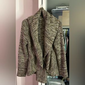 Xl brown knit open front sweater cardigan